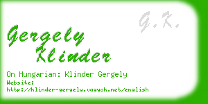 gergely klinder business card